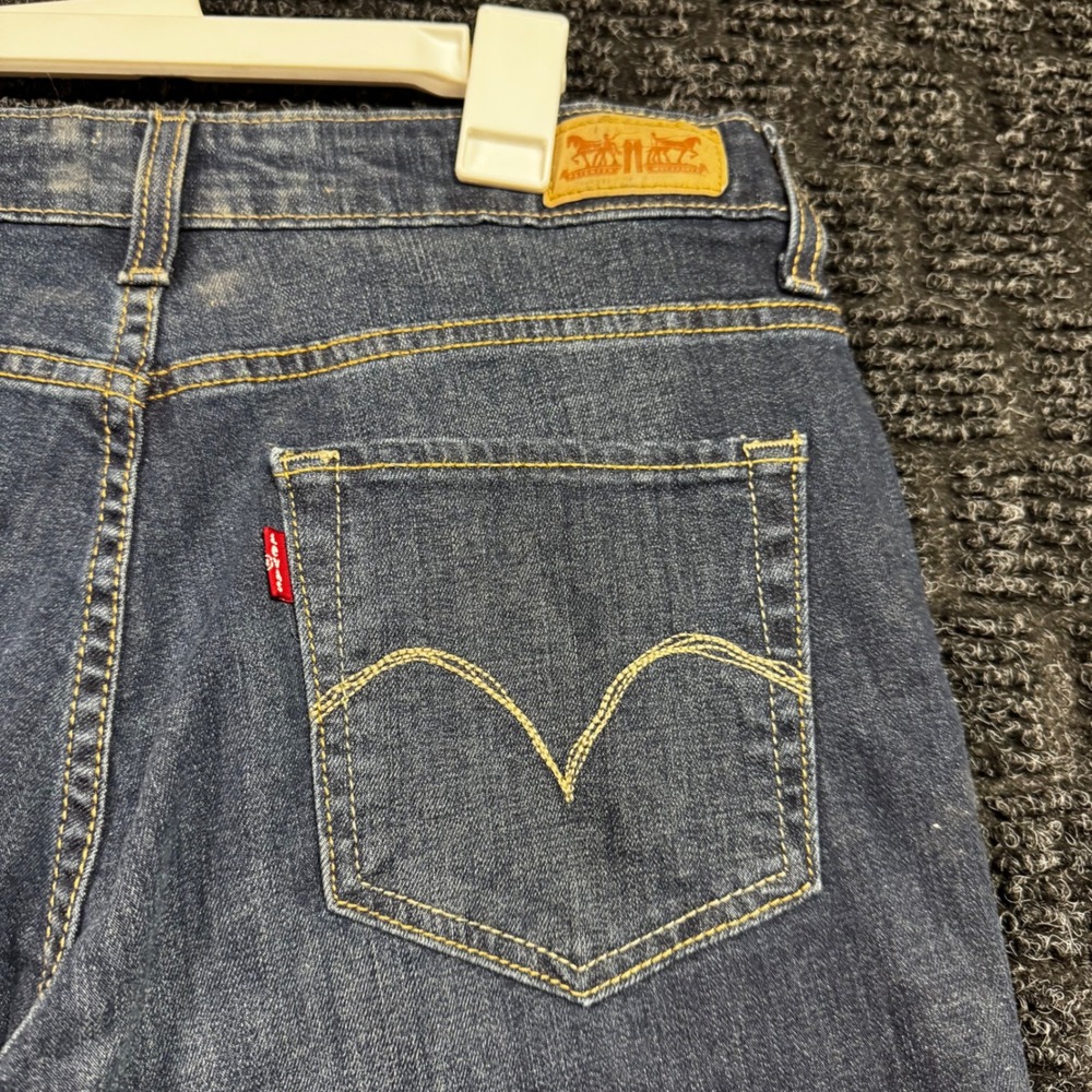 Levis Mid Rise Skinny Jeans Dark Wash Blue Denim Size 10S W30 L30 58575-0061